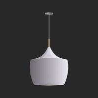 Modern white lamp isolated on gray background. Vector illustration for interior design.