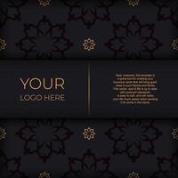 Dark postcard design with vintage Indian ornaments. Elegant and classic vector elements ready for print and typography.