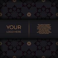 Dark postcard design with vintage Indian ornaments. Elegant and classic vector elements ready for print and typography.