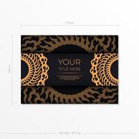 Dark black gold invitation card template with white abstract ornament. Elegant and classic elements are great for decorating. illustration. vector
