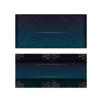 Two business cards with gold and blue designs vector