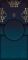 A dark blue background with gold floral pattern vector