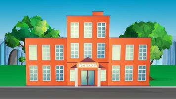 ilustración vectorial de un edificio escolar. escuela en un estilo plano. vector