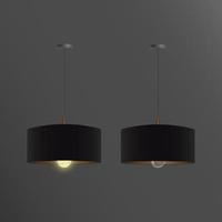 Vector set of realistic black chandeliers. Ceiling lamp. Loft style. Element for interior design.