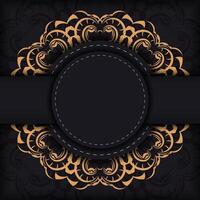 Luxury vintage background with gold lace pattern vector