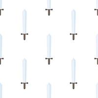 Sword seamless pattern in flat style. Suitable for backgrounds, postcards, and wrapping paper. Vector. vector