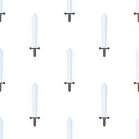 Sword seamless pattern in flat style. Suitable for backgrounds, postcards, and wrapping paper. . vector