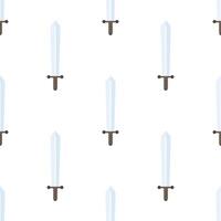 Sword seamless pattern in flat style. Suitable for backgrounds, postcards, and wrapping paper. Vector. vector