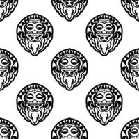 A black and white pattern with a head on it vector