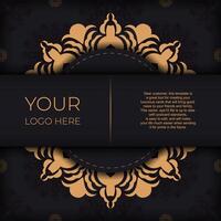 A black and gold background with an ornate design vector