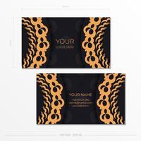 Black presentable Business cards. Decorative business card ornaments, oriental pattern, illustration. Ready to print, meet the printing needs vector