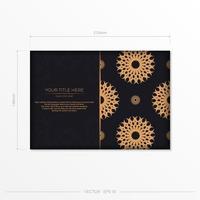Dark postcard design with abstract vintage mandala ornament. Can be used as background and wallpaper. Elegant and classic vector elements are great for decoration.