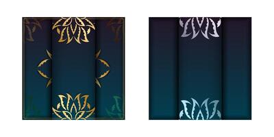 Two banners with gold and blue designs vector
