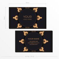 Luxurious business card design with vintage Indian ornament. Can as Roman background and wallpaper. Elegant and classic elements ready for print and typography. vector