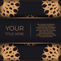 Dark postcard design with abstract vintage ornament. Can be used as background and wallpaper. Elegant and classic vector elements are great for decoration.