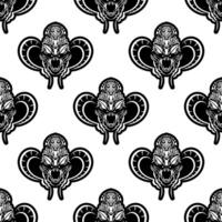 A black and white pattern with elephants vector