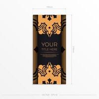 A black and orange banner with a pattern vector