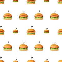 Seamless pattern with burger. Suitable for backgrounds, postcards, and wrapping paper. Vector. vector
