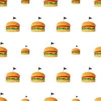 Seamless pattern with burger. Suitable for backgrounds, postcards, and wrapping paper. Vector. vector