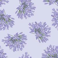 Blue Purple Agapanthus on Light Purple Background vector