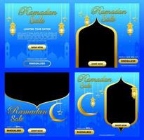 Ramadan Sale Social Media Post Collection vector