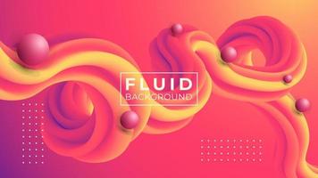 Abstract gradient 3d fluid wavy colorful modern background illustration. vector