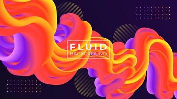 Abstract gradient 3d fluid wavy colorful modern background illustration. vector