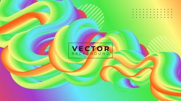 gradiente abstracto 3d fluido ondulado colorido moderno ilustración de fondo. vector