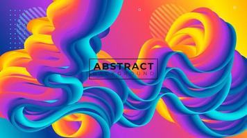 Abstract gradient 3d fluid wavy colorful modern background illustration.