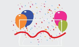 celebration Colorful Balloons and Festive Ribbons Vector Elements