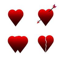 icon of heart emoticon vector