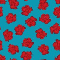 Red Carnation Flower on Blue Background vector