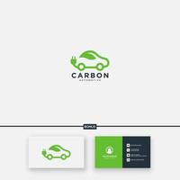carbon nature leaf car electric logo minimalist modern vector