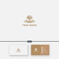 story book and root of growth tree logo vector