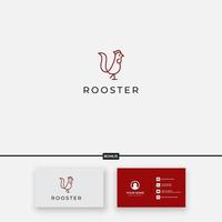 Rooster line art simple mascot logo vector