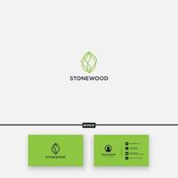 abstract line stone and root logo vector