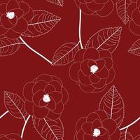 White Camellia Flower on Red Background vector