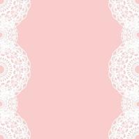 White Round Lace Border on Pink Background vector