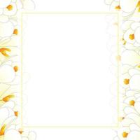 White Crocus Flower Banner Card Border vector