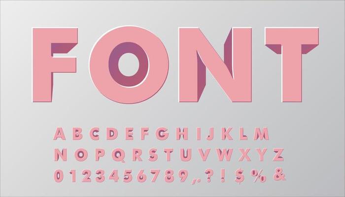 Set of 3D stye letters. Typography design.Eps10 vector.