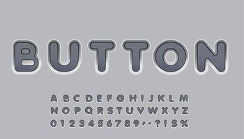 conjunto de letras de estilo de botón. diseño de tipografía.eps10 vector. vector