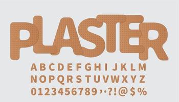 Alphabet Set of plaster Letters on white background. vector