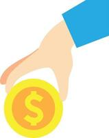 Hand holding coin vector