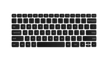 Black keyboard layout. The layout of the keyboard buttons. Isolated illustration. vector