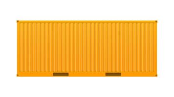 Yellow freight container. Large container for ship isolated on a white background. . vector
