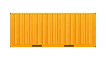 Yellow freight container. Large container for ship isolated on a white background. Vector. vector