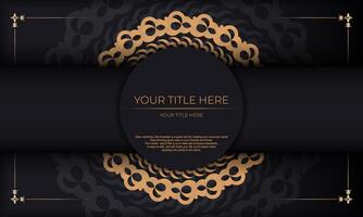 Dark luxury background with Indian ornaments. Elegant and classic elements ready for print and typography. vector