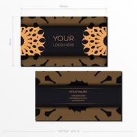 Business Cards. Decorative floral business cards, oriental pattern, illustration. vector