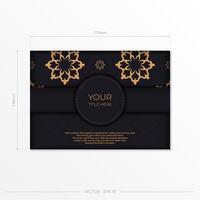 Dark invitation card design with vintage Indian ornament. Elegant and classic vector elements ready for print and typography.