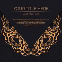 A black and gold background with an ornate pattern vector